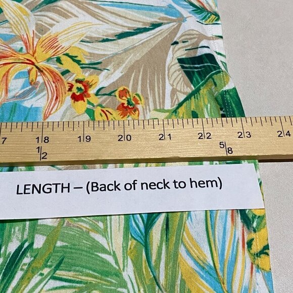 Chicos Women's 3/4 sleeve Tropical Top Size 2 L 12 Vacation Hawaii Rayon/Spandex - Picture 7 of 9